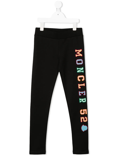  Moncler Enfant Embroidered Logo Leggings - Black 