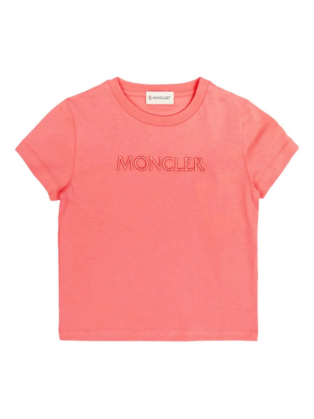  Moncler Enfant Embroidered-logo T-shirt - Pink 