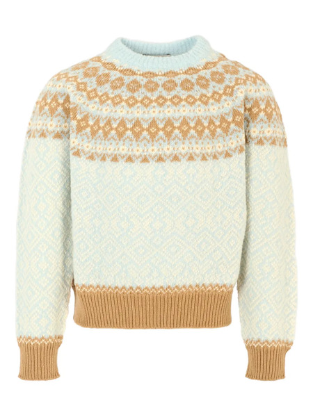  Moncler Enfant Fair Isle Pattern Sweater - Blue 