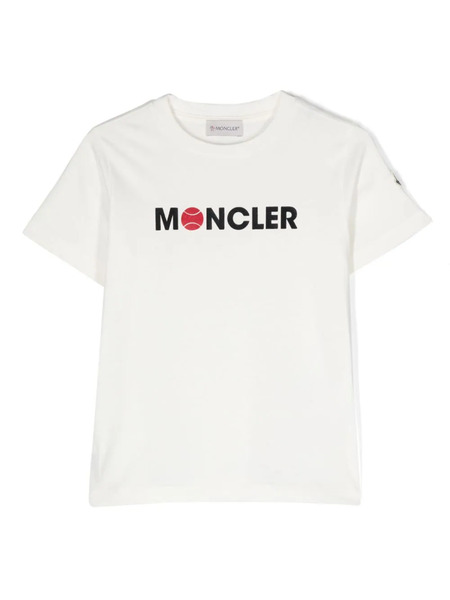  Moncler Enfant Flocked-logo T-shirt - White 