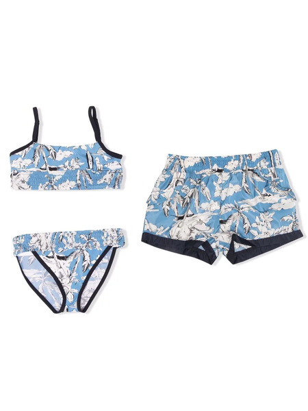  Moncler Enfant Floral-print Bikini Swim Set - Blue 