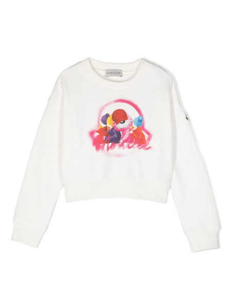  Moncler Enfant Graphic-print Cotton Sweatshirt - White 
