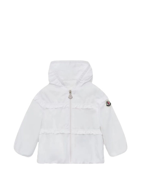  Moncler Enfant Hiti Ruffled Zip-up Jacket - White 