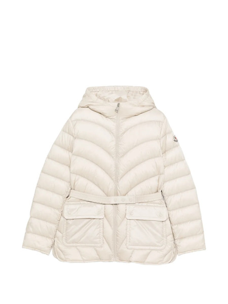  Moncler Enfant Hooded Belted Jacket - Neutrals 