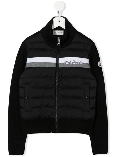  Moncler Enfant Intarsia-knit Padded Jacket - Black 