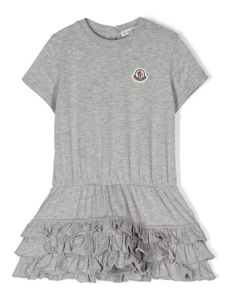  Moncler Enfant Logo-appliqué Mini Dress - Grey 