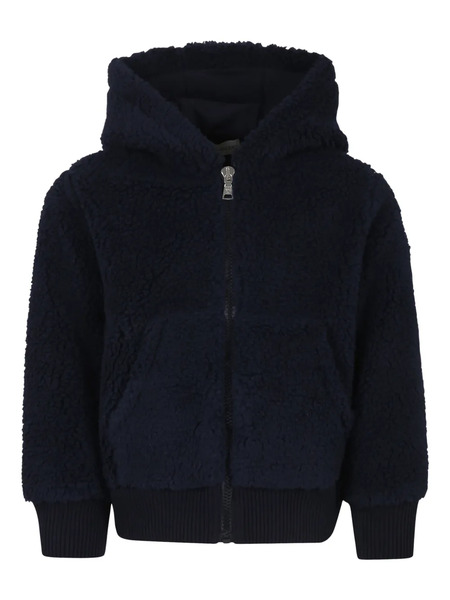  Moncler Enfant Logo-appliqué Shearling Hooded Jacket - Blue 