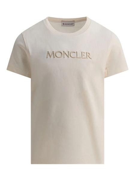 Moncler Enfant Logo-embroidered Cotton T-shirt - Neutrals 