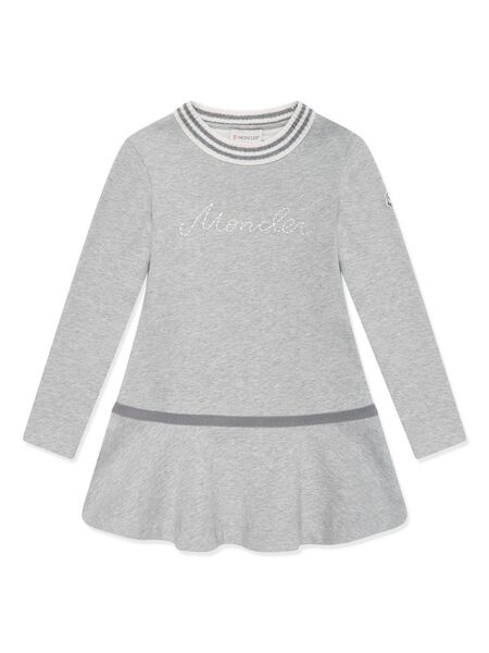  Moncler Enfant Logo-embroidered Dress - Grey 