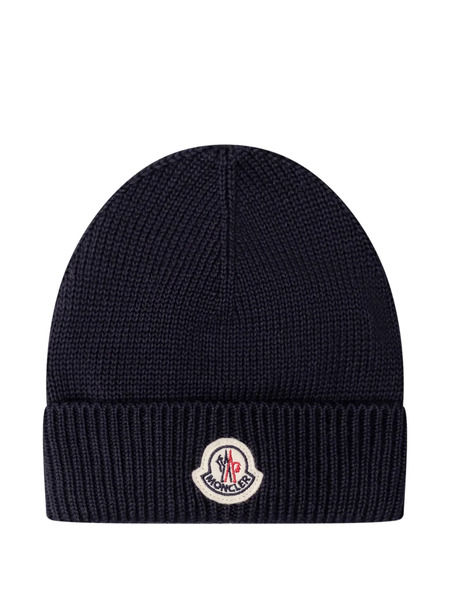  Moncler Enfant Logo-patch Beanie Hat - Blue 