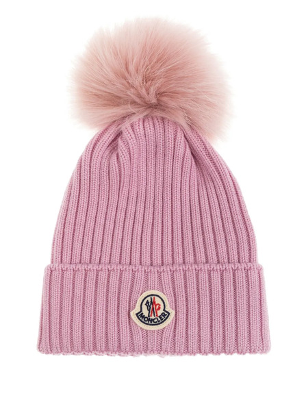  Moncler Enfant Logo-patch Beanie Hat - Pink 