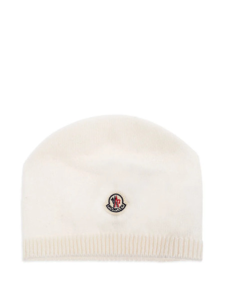  Moncler Enfant Logo-patch Cashmere Hat - White 