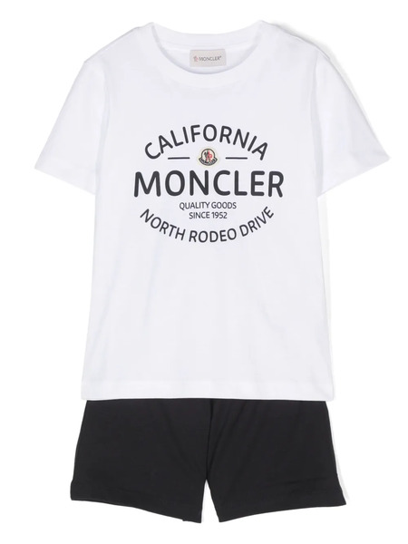  Moncler Enfant Logo-patch Cotton Shorts Set - White 