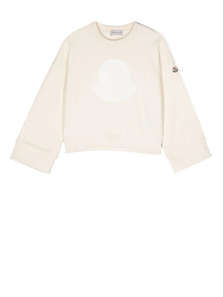  Moncler Enfant Logo-patch Cotton Sweatshirt - Neutrals 