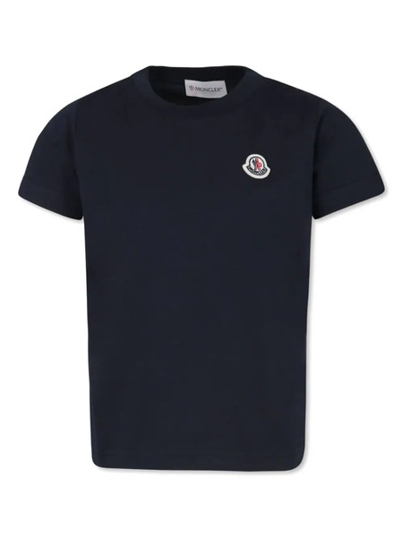  Moncler Enfant Logo Patch Cotton T-shirt - Blue 