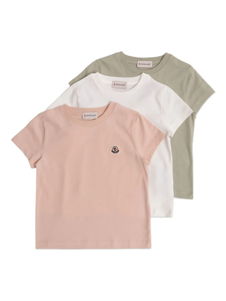  Moncler Enfant Logo-patch Cotton T-shirt (pack Of Three) - White 