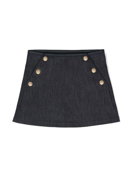  Moncler Enfant Logo-patch Denim Mini Skirt - Blue 