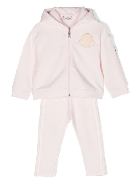  Moncler Enfant Logo-patch Jersey Tracksuit Set - Pink 