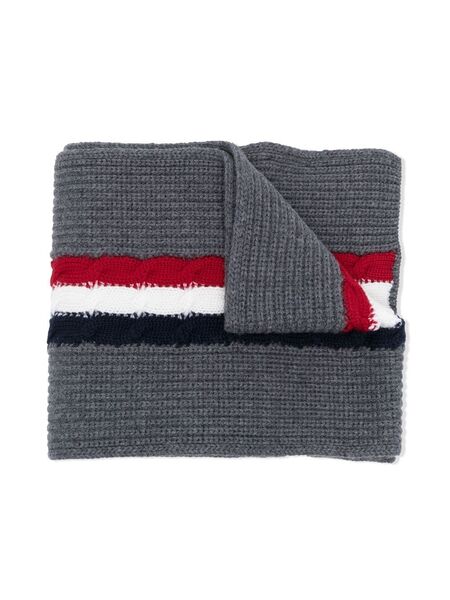  Moncler Enfant Logo-patch Ribbed Scarf - Grey 