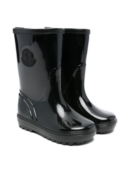  Moncler Enfant Logo-plaque Rubber Boots - Black 