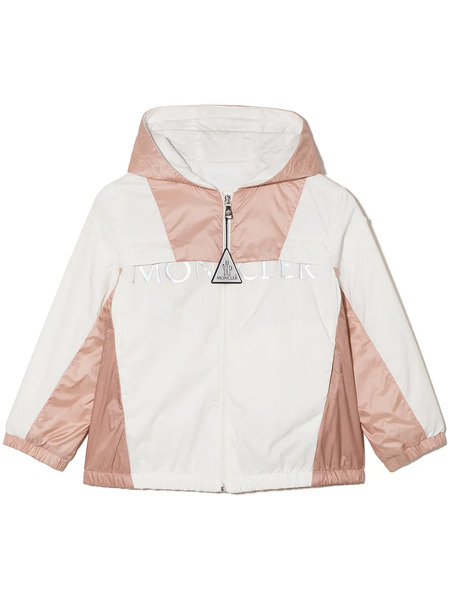  Moncler Enfant Logo-print Hooded Raincoat - White 