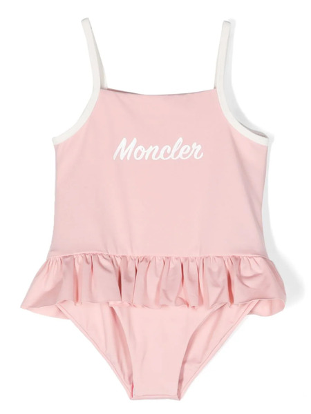  Moncler Enfant Logo-print Skirt Swimsuit - Pink 