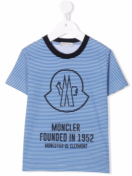  Moncler Enfant Logo-print Striped T-shirt - Blue 