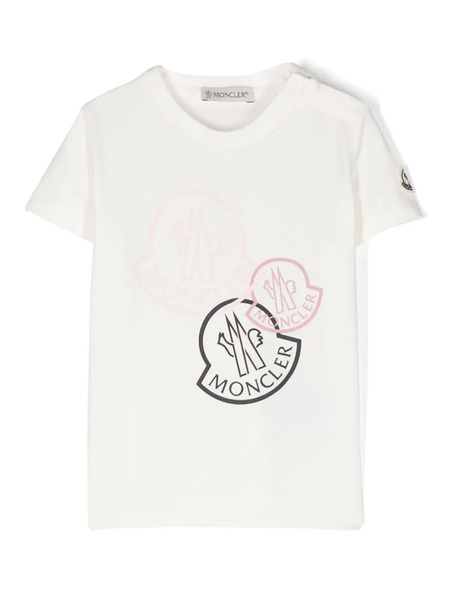  Moncler Enfant Logo-print T-shirt - Neutrals 