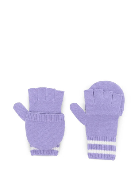  Moncler Enfant Logo Striped Gloves - Purple 