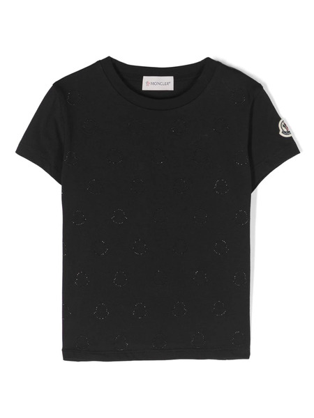  Moncler Enfant Monogram Cotton T-shirt - Black 