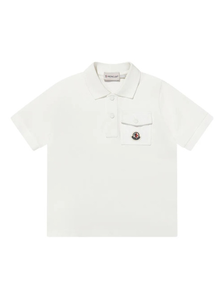  Moncler Enfant Patch-pocket Polo Shirt - White 