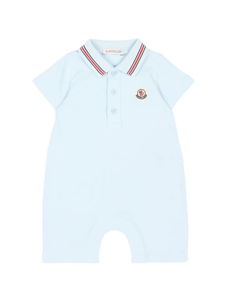  Moncler Enfant Polo Logo Romper - Blue 