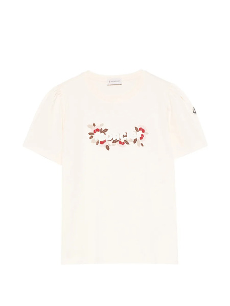  Moncler Enfant Puff-sleeve Floral T-shirt - Neutrals 