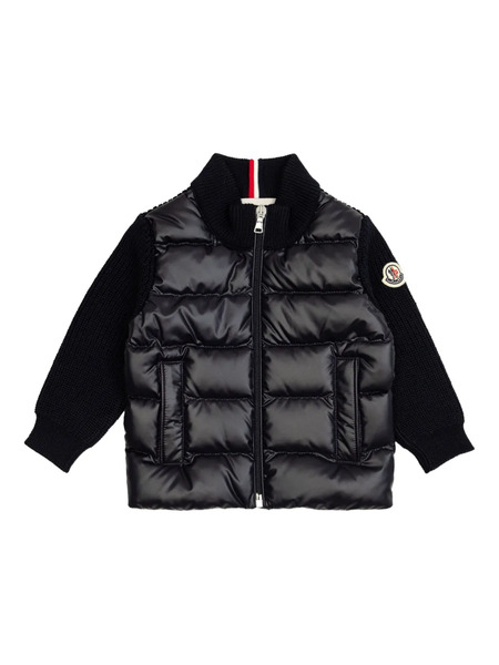  Moncler Enfant Quilted Knit Cardigan - Black 