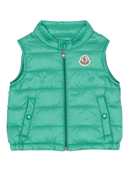  Moncler Enfant Quilted Zip Gilet - Green 