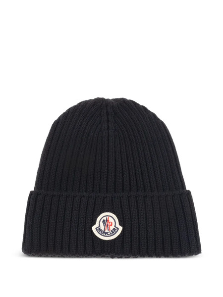  Moncler Enfant Ribbed-knit Beanie - Black 