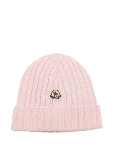  Moncler Enfant Ribbed Knitted Hat - Pink 