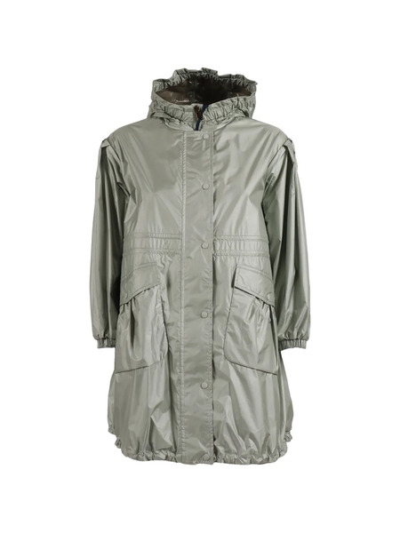  Moncler Enfant Ruffled Parka Coat - Grey 