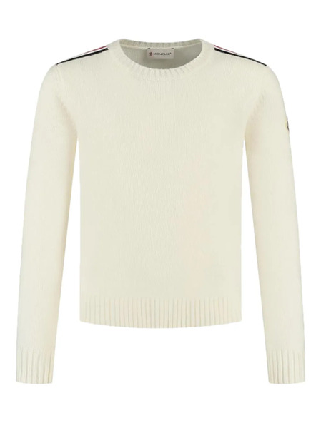  Moncler Enfant Stripe-detail Crew-neck Sweater - Neutrals 