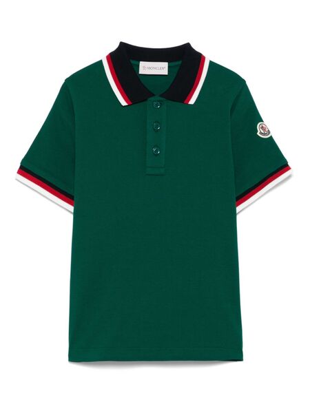  Moncler Enfant Striped-edge Polo Shirt - Green 