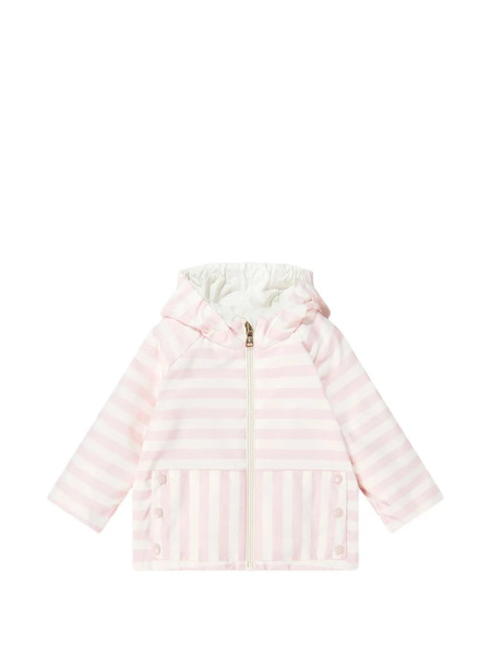  Moncler Enfant Striped Hooded Jacket - Pink 