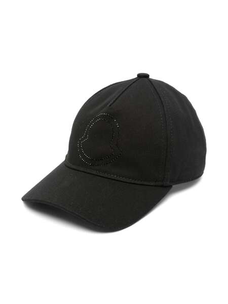  Moncler Enfant Studded-logo Gabardine Cap - Black 