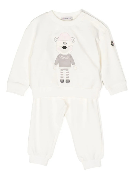  Moncler Enfant Teddy Bear-print Tracksuit Set - Brown 