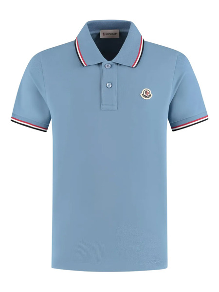  Moncler Enfant Tipped-collar Polo Shirt - Blue 