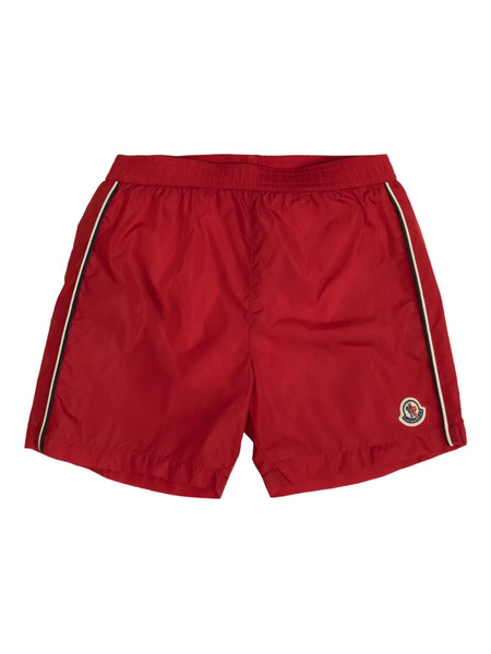  Moncler Enfant Tricolour-trimmed Swim Shorts - Red 