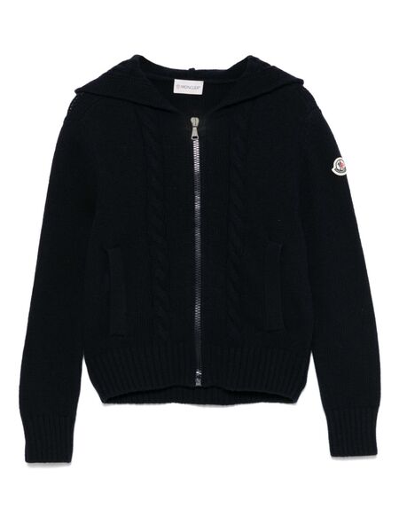  Moncler Enfant Virgin Wool Zip-up Hoodie - Blue 