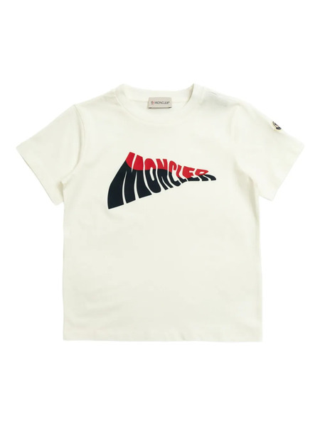  Moncler Enfant Wave-logo Cotton T-shirt - White 