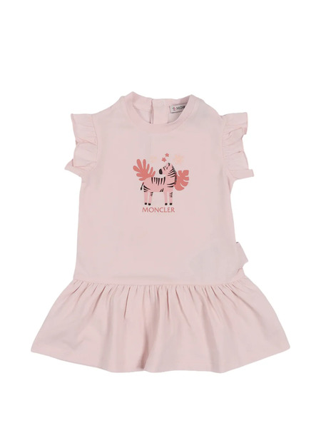  Moncler Enfant Zebra-print Sleeveless Dress - Pink 