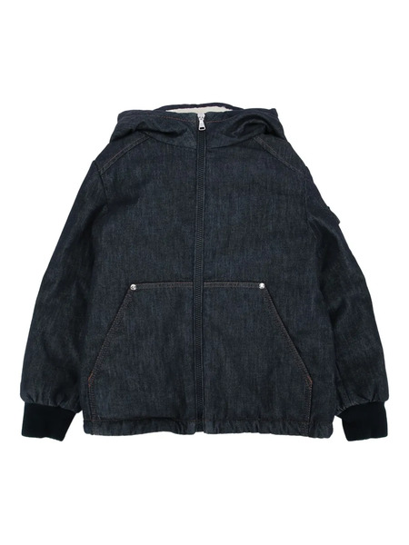  Moncler Enfant Zip-up Denim Jacket - Blue 