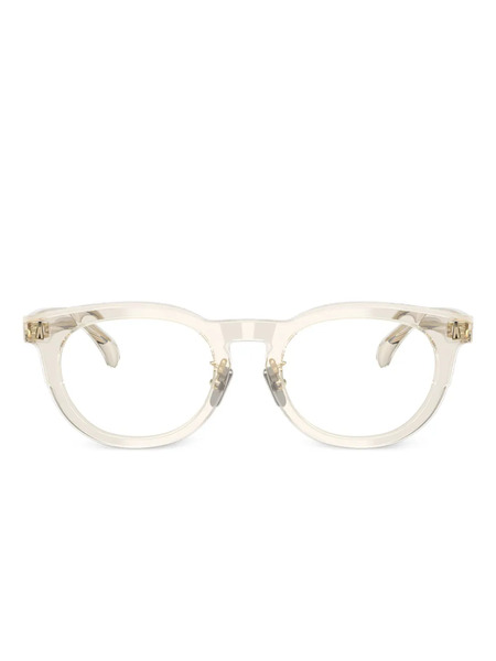  Moncler Eyewear Logo Round Frames - Neutrals 